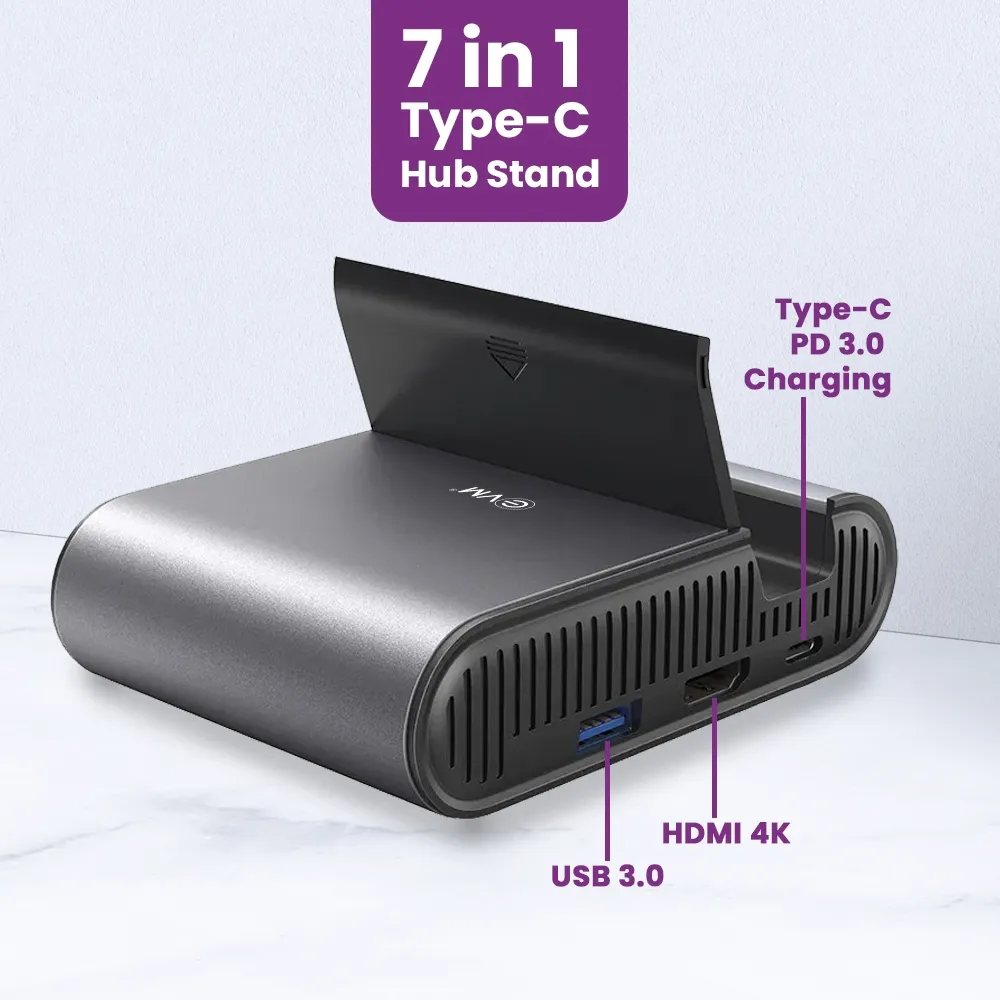 EVM Mobile Desktop Expansion With Hub (Type-C | 4k HDMI | USB | Micro SD) (EMH01) view 5